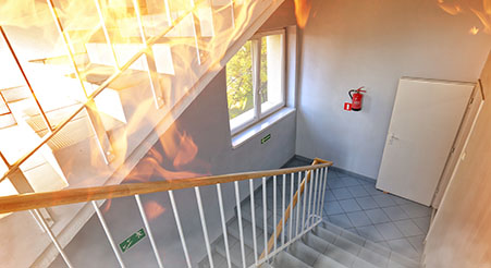 Fire! - Emergency exit in building